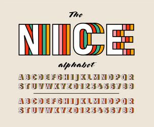 Retro Modern Alphabet Font Set vector image