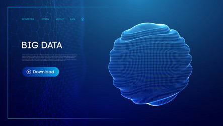 abstract 3d mesh sphere tech cloud vector image