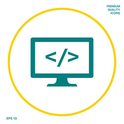 coding symbol icon graphic elements vector image