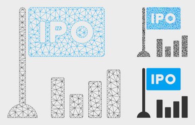 ipo bar chart mesh 2d model and triangle vector image