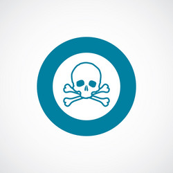 Skull icon bold blue circle border vector