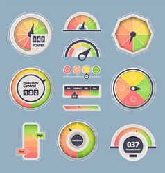speedometer indicator set dashboard information vector image