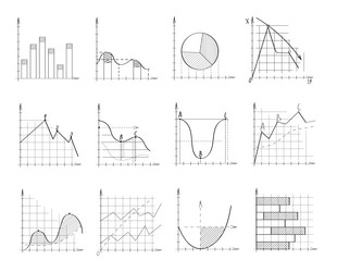 chart graph in doodle style approximation vector image