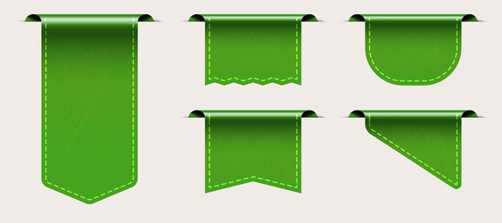 green tag template with empty copy space set vector image