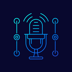 microphone line icon for apps and web vector image