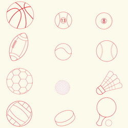 sport icons line design vector