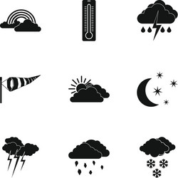 Type of weather icons set simple style vector