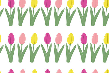 Abstract endless pattern of multi colored tulips vector