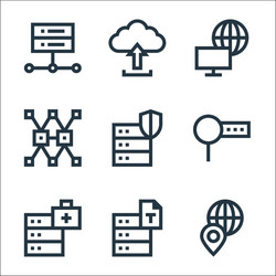 big data line icons linear set quality vector image