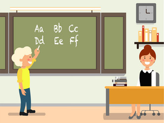 School language lesson flat vector