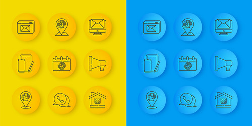 set line location and mail e-mail phone vector image