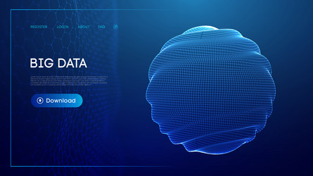 abstract 3d mesh sphere tech cloud vector image