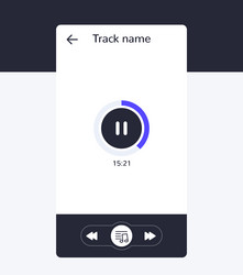 Audio player interface mobile app design vector