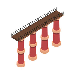 Isometric suspension bridge Royalty Free Vector Image