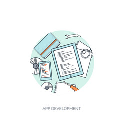flat background coding vector image