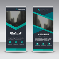 Geometric Roll Up Banner - Blue Vector Image