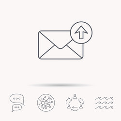 Mail outbox icon email message sign vector