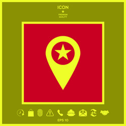map pointer with star vector image