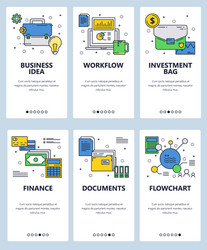 Mobile App Onboarding & Workflow Icons vector image