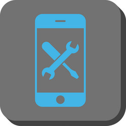 smartphone tools rounded square button vector image