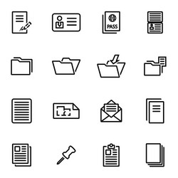 thin line icons - folder vector image