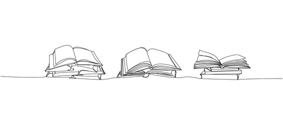 a set of several open books lying one on top vector image