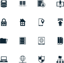 bundle data center set icons vector image