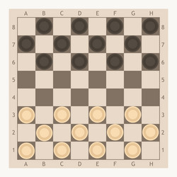 checkers game board vector