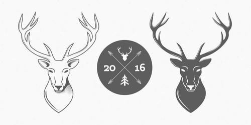 Deer head logo isolated on white background Vector Image