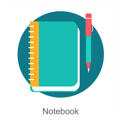 notebook and study icon concept vector image