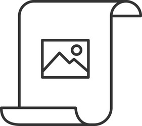 paper scroll with image linear icon vector image