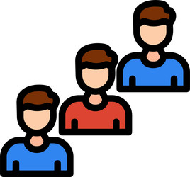 queue line filled style icon design vector image