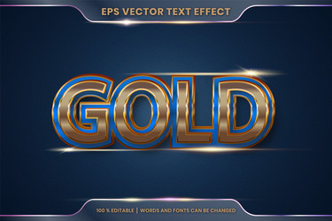 text effect in 3d gold words font styles theme vector image