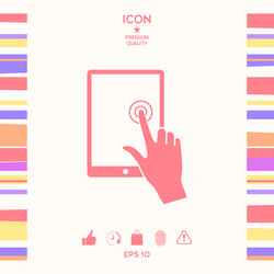 touch screen tablet with click hand vector image