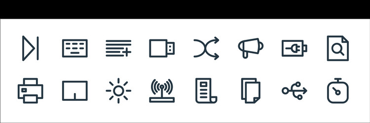 user interface line icons linear set quality vector image