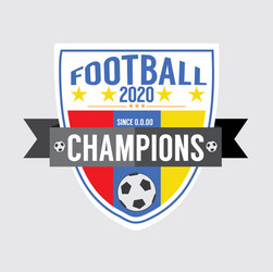 2020 soccer or football champions badge vector