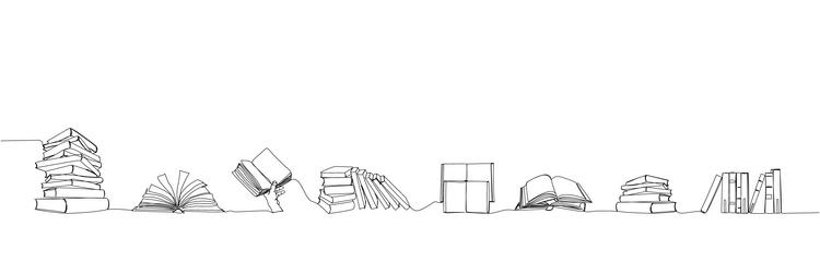 a set of several books different sizes angles vector image