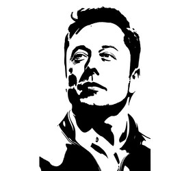 Elon musk silhouette Royalty Free Vector Image