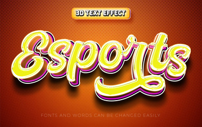 esports 3d editable colorful text effect style vector image