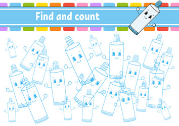 find and count toothpaste education developing vector