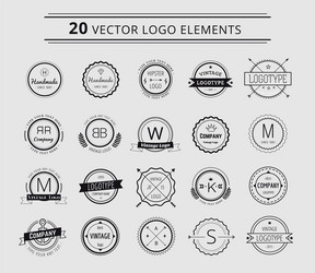 Logo design elements vintage retro style arrows vector