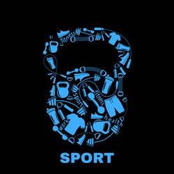 sports equipment inside kettlebell Vector Image