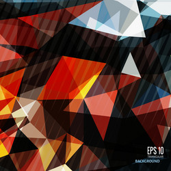 abstract triangular background on bright colors vector image