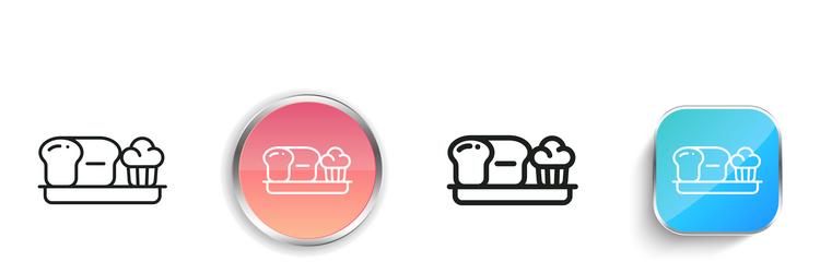 bakery icon thin linear regular and button style vector image