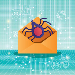 cyber security with envelope vector image