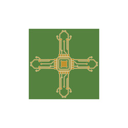 flat microelectronics circuits circuit board vector image