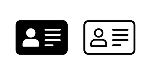 id card icon and identification vector image
