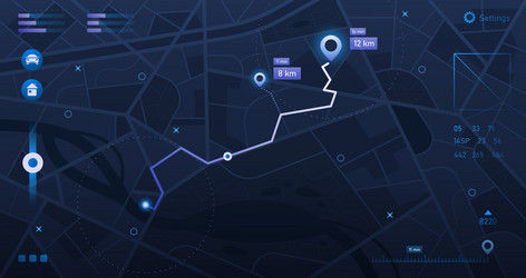 map navigation interface mobile app dashboard vector image