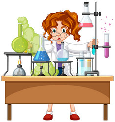 scientist doing science experiment in the lab vector image