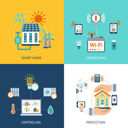 Smart farming orthogonal flat composition Vector Image